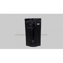 500g glossy black coffee bag
