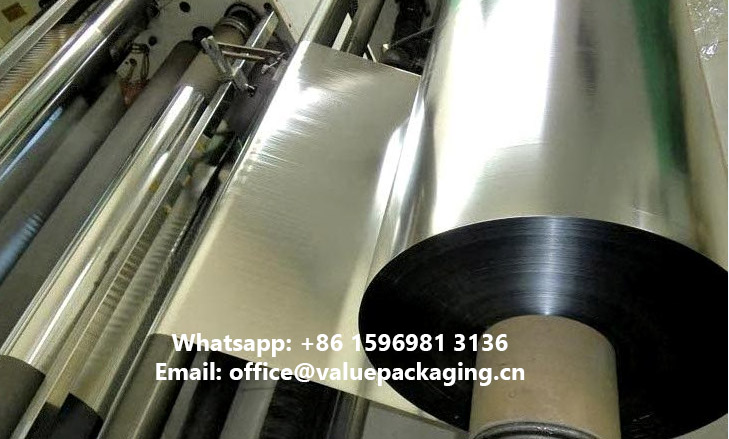 Metallized-polyester-film-on-release-roller