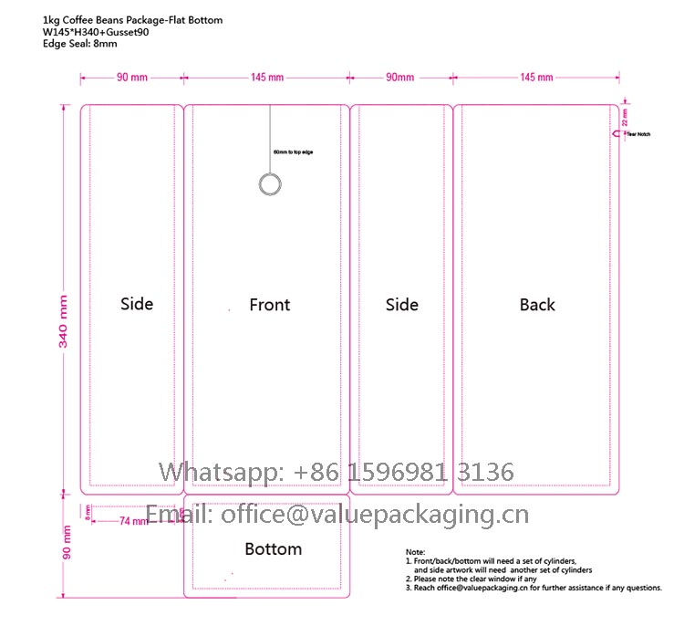 layout-1kg-coffee-beans-package-box-bottom