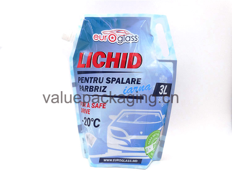 How to evaluate the strength of 3L standup pouch package for windscreen cleaning chemicals