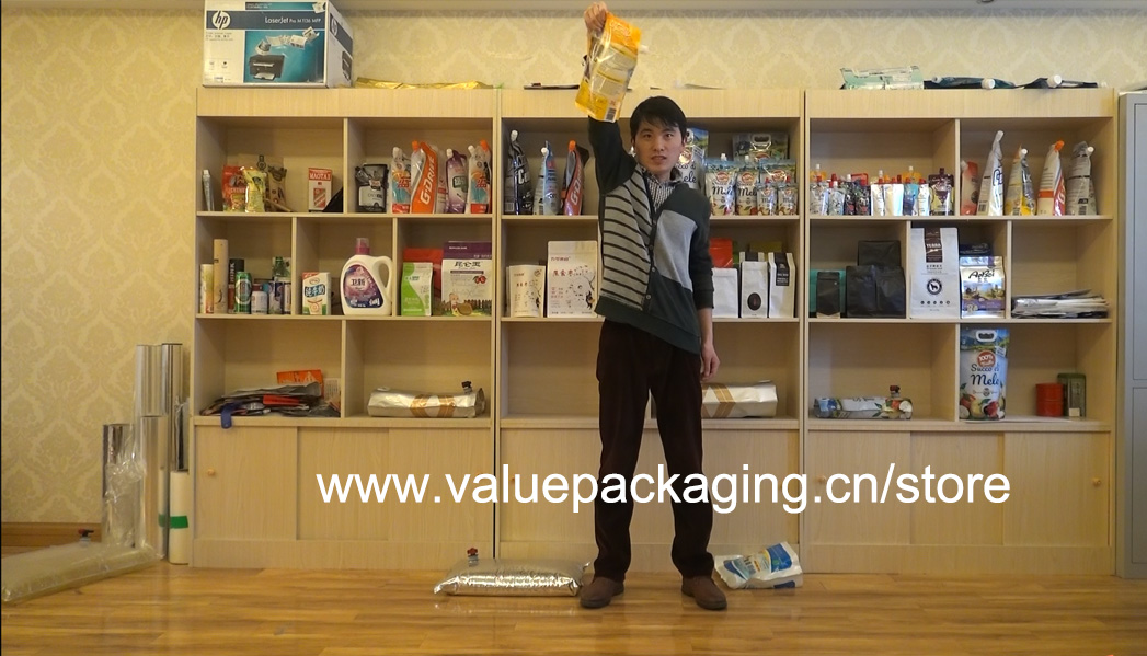 Pouch Strength test on 3Liter standup spout doypack