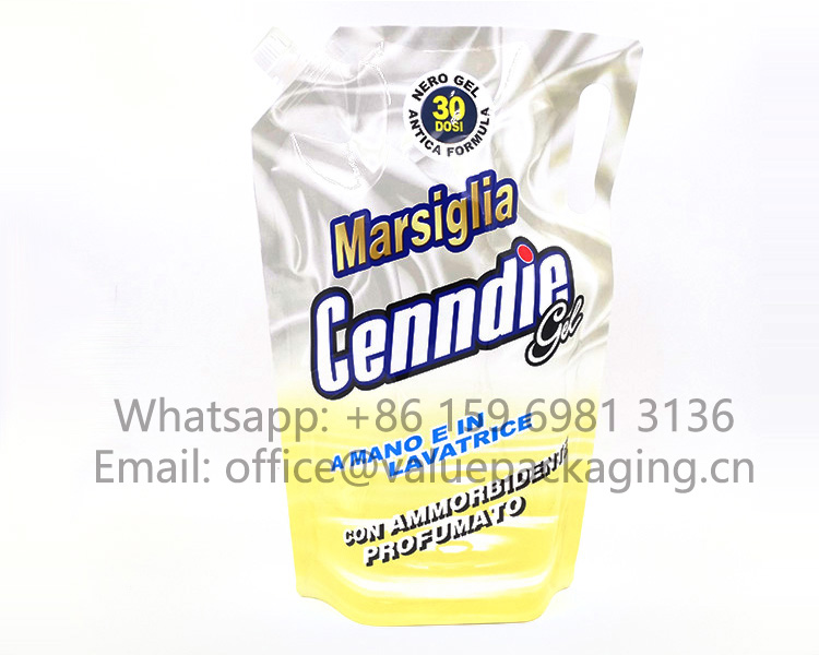 What’s the materials for 3000ml screw cap bag packaging for liquid laundry detergent