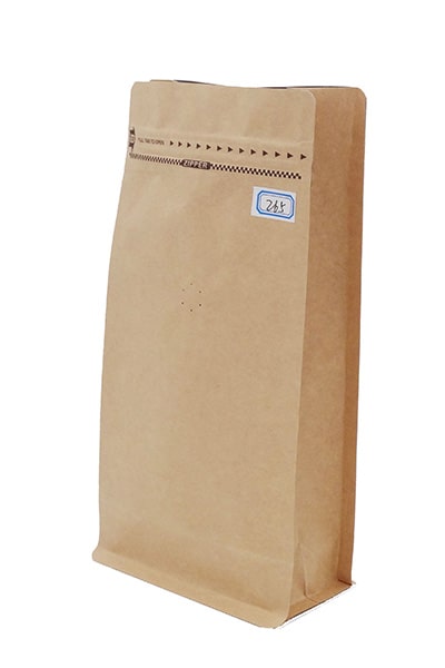 16oz natural kraft paper compostable flat bottom coffee sachet-265
