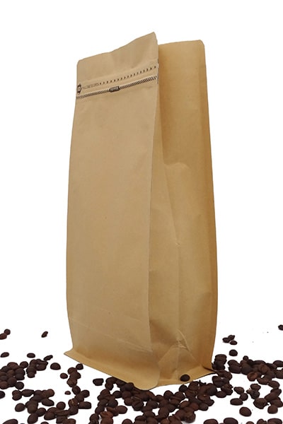 1kg home compostable coffee beans box bottom standup pouch