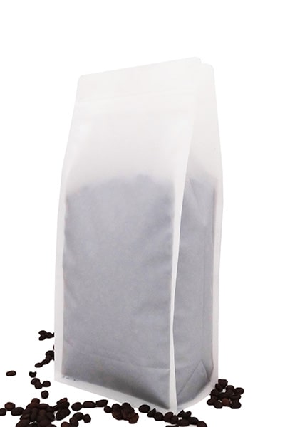 1kg mono material recyclable sustainable zipperlock block bottom coffee sachet