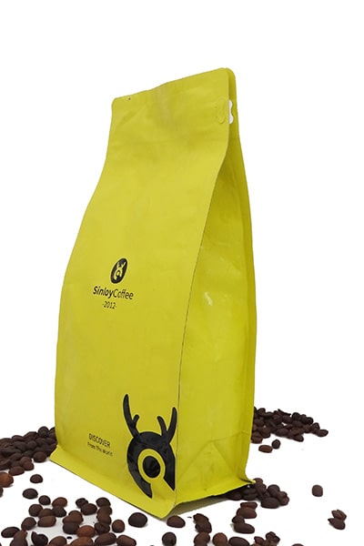 500g logo printed Sinloy coffee beans block bottom sachet