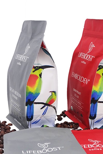 12oz full compostable zipperlock flat bottom coffee pouch