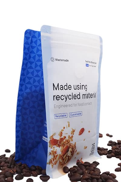 12oz fully PE materials recyclable flat bottom coffee sachet