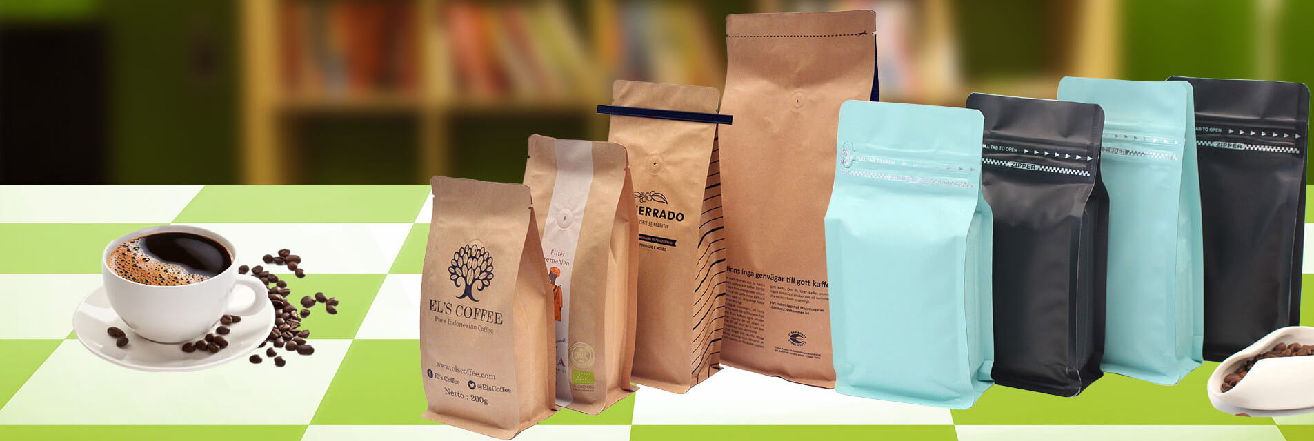 Food Grade Brown Craft Paper Coffee Packaging Bag China Manufacturer