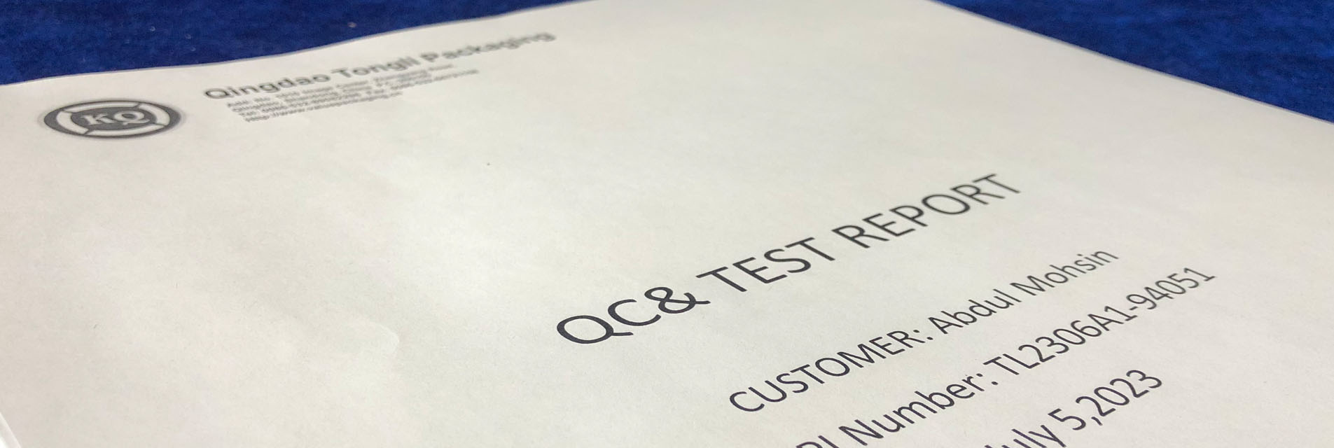 QA Report Issued </br>Against Customer Order